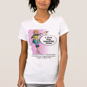Twoferのティー-水玉模様のマルティーニの花型女性歌手 Tシャツ