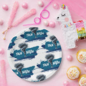 Twonado Twister Tornado Blue Grunge Birthday ペーパープレート (パーティー)