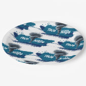 Twonado Twister Tornado Blue Grunge Birthday ペーパープレート (アングル)