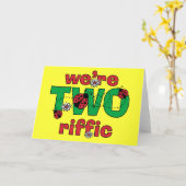 TWOriffic Ladybug Twins 2nd Birthday カード (黄色い花)