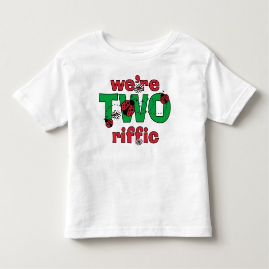 TWOriffic Ladybug Twins 2nd Birthday トドラーTシャツ (正面)