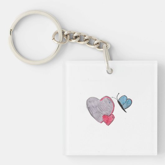 Twosハートと蝶 キーホルダー (正面)
