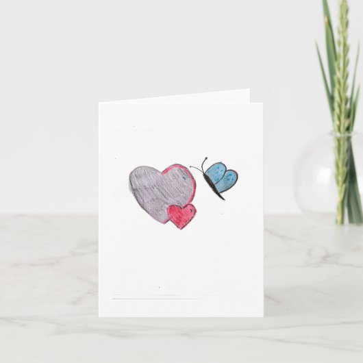 Twosハートと蝶 サンキューカード (正面)