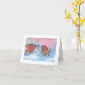 Two's Company – 小さな折り畳まれた挨拶 カード (黄色い花)