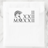 Twosday 2-22-22 with Roman numerals 長方形シール (バッグ)