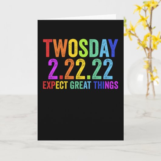 Twosday Tuesday February 22 2022 2-22-22 カード (黄色い花)