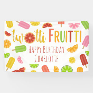 Twotti Fruittiの柑橘類の氷の破裂音の第2誕生日 横断幕
