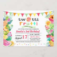 Twotti Fruttiの子供の誕生日の招待状