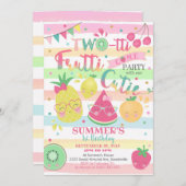 Twotti Fruttiの招待状-第2誕生日-フルーツ 招待状 (正面/裏面)