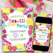 TWOtti Frutti パーティー 2歳の誕生日フォト 招待状