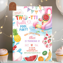 TWOtti Frutti 2歳の誕生日プールパーティー 招待状