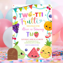 Twotti Frutti 2歳の誕生日招待状