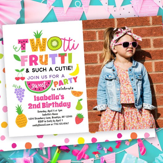 TWOtti Frutti 2nd Birthday招待状(写真あり) 招待状