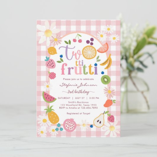 Twotti Frutti 2nd Birthday Invitation 招待状 (スタンド正面)