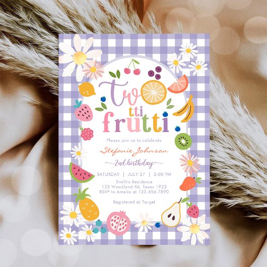 Twotti Frutti 2nd Birthday Invitation 招待状