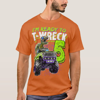 TWreck 5恐竜モンスタートラック5位誕生 Tシャツ