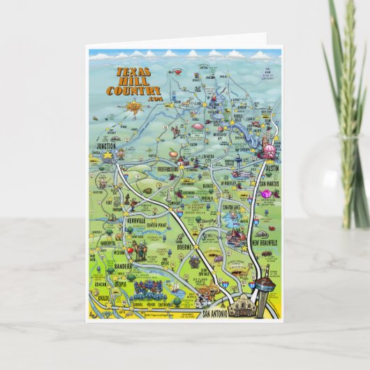TXの丘の国の漫画の地図カード カード (正面)