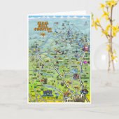 TXの丘の国の漫画の地図カード カード (黄色い花)