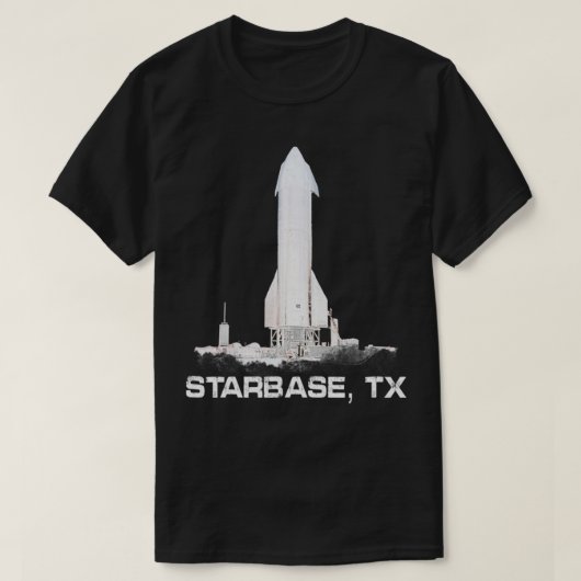 TXシンプル宇宙船グラフィックのStarbase Tシャツ (デザイン正面)