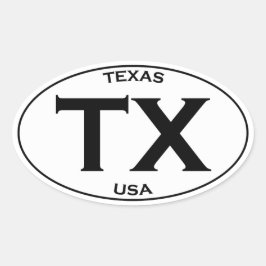 TX – アメリカテキサス州 楕円形シール