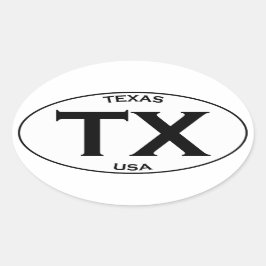 TX – アメリカテキサス州 楕円形シール