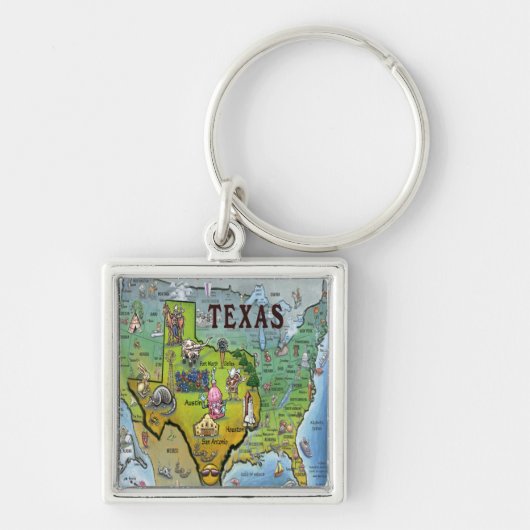 TX USAの地図 キーホルダー (正面)