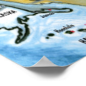 TX USAの地図 ポスター (角)