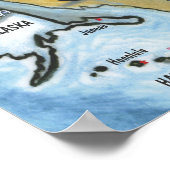 TX USAの地図 ポスター (角)