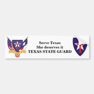 TXSGのサーブテキサス州彼女はそれに値します バンパーステッカー