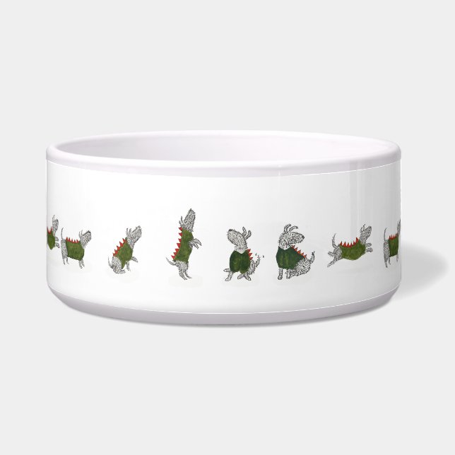 Tyを使った陶製のドッグボウル ボウル (正面)