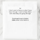 Ty引用文「継続的な愛の行動」 長方形シール (バッグ)