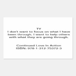 Ty引用文「継続的な愛の行動」 長方形シール