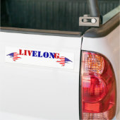 TY Elon LIVELONG絶対フリースピーチイーグルフラグ バンパーステッカー (トラック上)