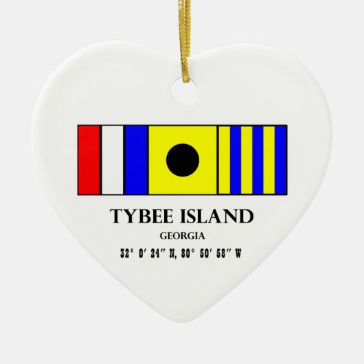 Tybeeの島の航海のな旗 セラミックオーナメント (正面)