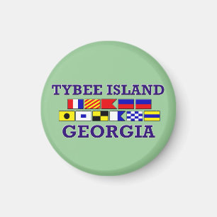 Tybeeの島の航海のな旗-円形の磁石 マグネット