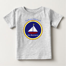 Tybee Island Georgia かわいい帆船 名前入り ベビーTシャツ