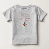 Tybee Island Georgia かわいい帆船 名前入り ベビーTシャツ (裏面)