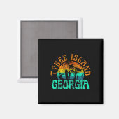 Tybee Island Georgia サーフィン ビーチ 海 波 Sur マグネット (正面/裏面)