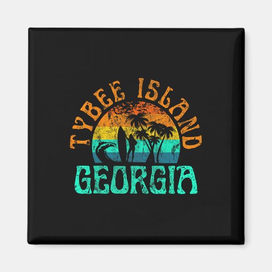 Tybee Island Georgia サーフィン ビーチ 海 波 Sur マグネット (正面)