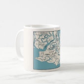 Tybee Island Georgia 1906地図マグ コーヒーマグカップ (正面左)