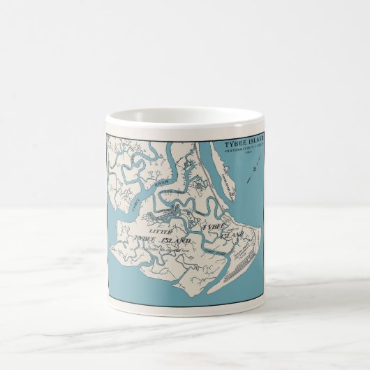 Tybee Island Georgia 1906地図マグ コーヒーマグカップ (中央)
