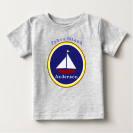 Tybee Island Georgia Cute Sailboat with Name ベビーTシャツ