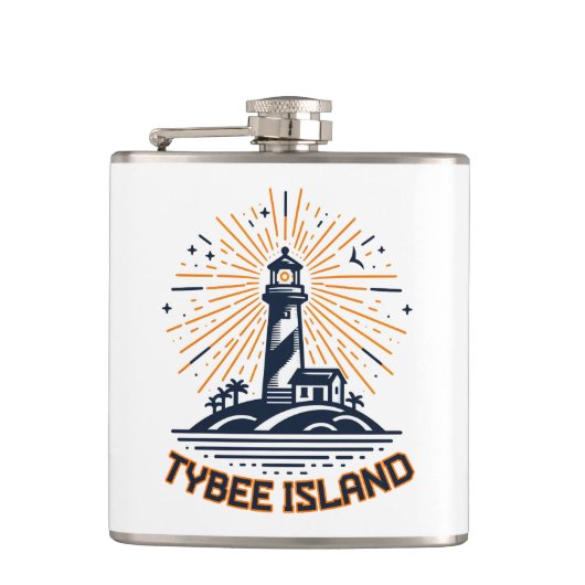 Tybee Island Georgia Lighthouse Sunrise フラスク (正面)