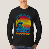 Tybee Island Georgia Retro Throwback Surf & Beach Tシャツ (正面)