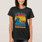 Tybee Island Georgia Retro Throwback Surf & Beach  Tシャツ (正面)
