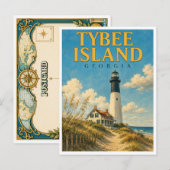 Tybee Island Georgia Tybee Lighthouse GeoSaga ポストカード (正面/裏面)
