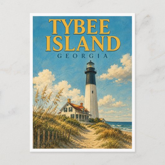 Tybee Island Georgia Tybee Lighthouse GeoSaga ポストカード (正面)