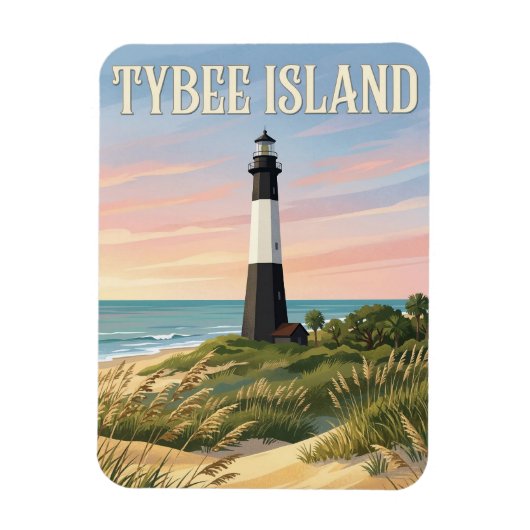 Tybee Island Light マグネット (縦)
