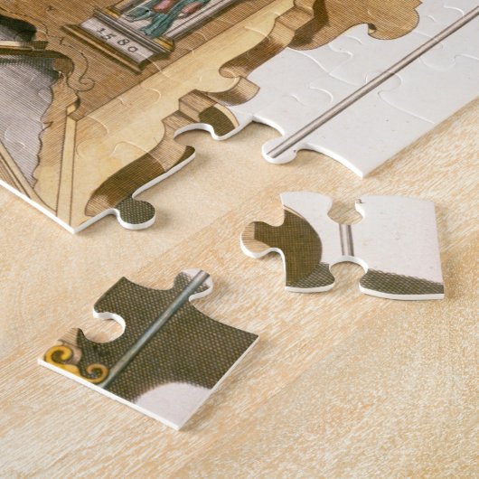 Tycho Brahe (1546-1601年)がからの設計しているOrrery ジグソーパズル (側面)