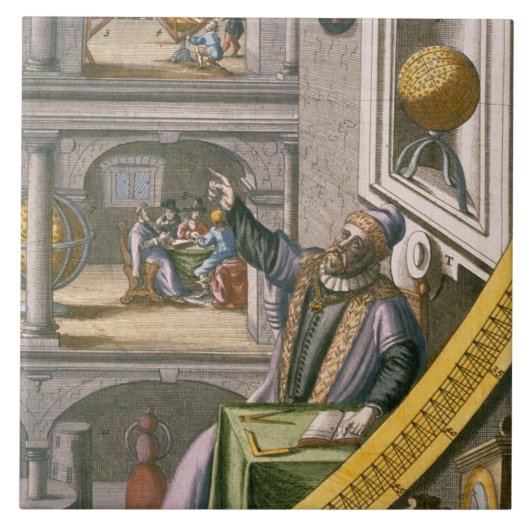 Tycho Brahe (1546-1601年)は彼のastroの中の40を、老化させました タイル (正面)